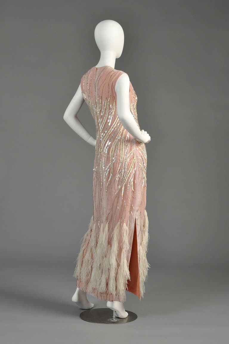 Ruben Panis Beaded Ostrich Feather Gown 5