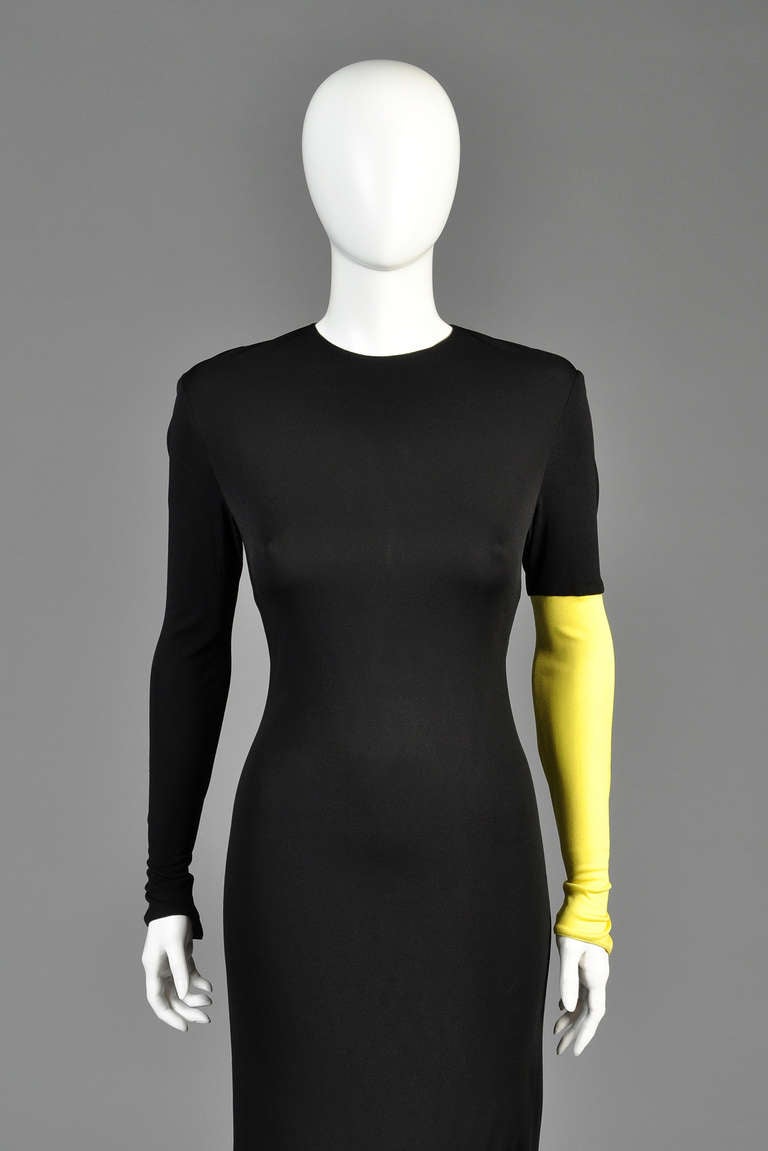 Black 1990s Gianni Versace Couture Colorblock Gown For Sale