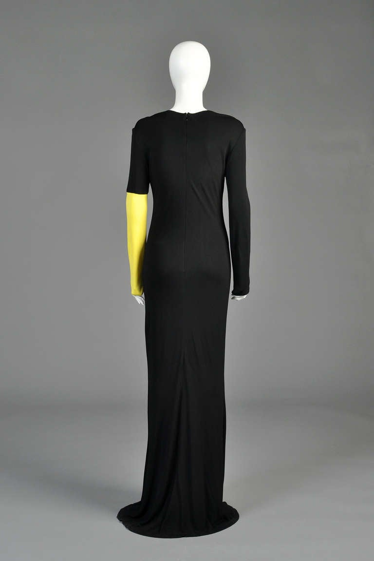 1990s Gianni Versace Couture Colorblock Gown For Sale 2