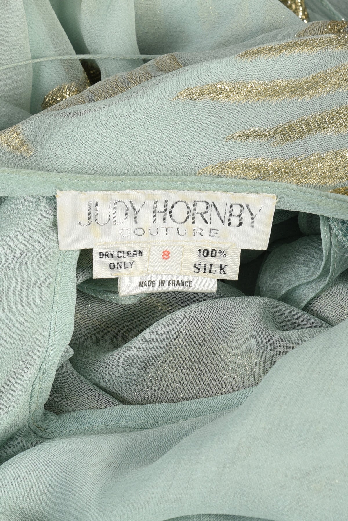 Judy Hornby Couture Silk + Lamé Asymmetric Evening Dress For Sale 6