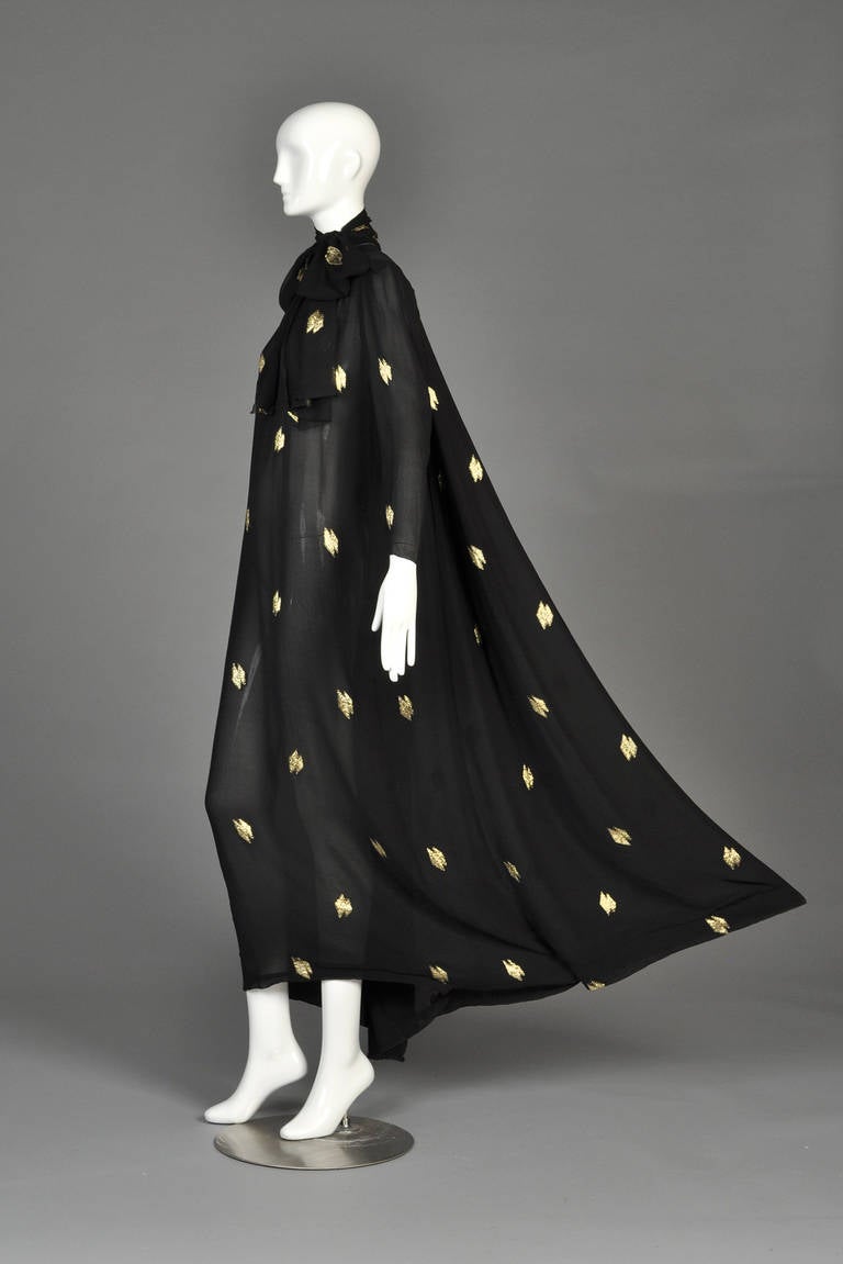 1970s Christian Dior Paneled Silk Gown with Scarf 2