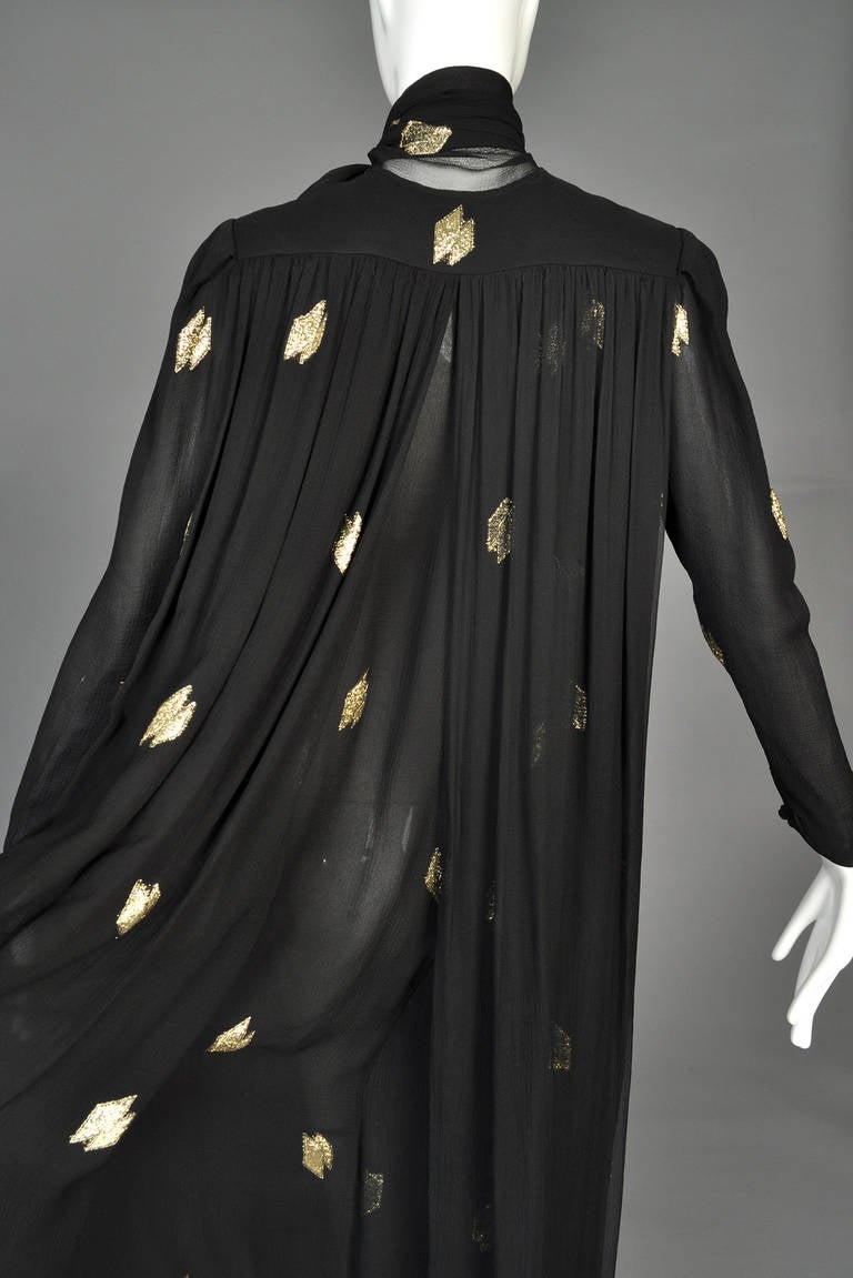 1970s Christian Dior Paneled Silk Gown with Scarf 6