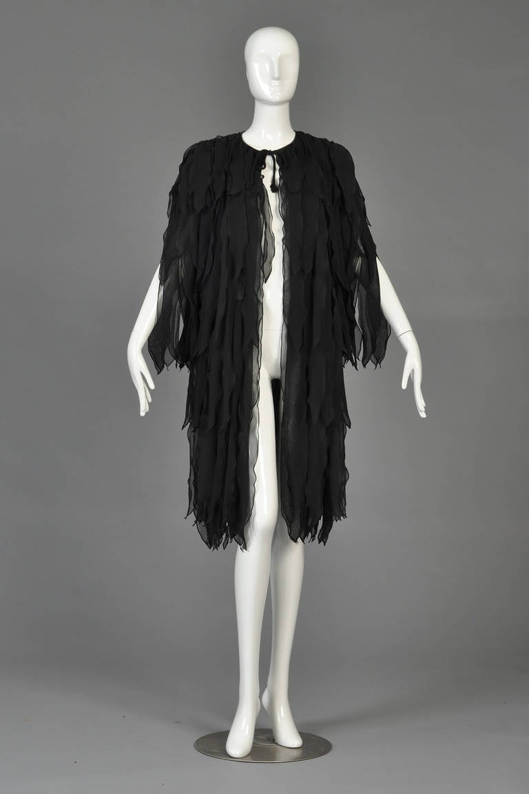 1970s Sheer Fringed Petal Jacket