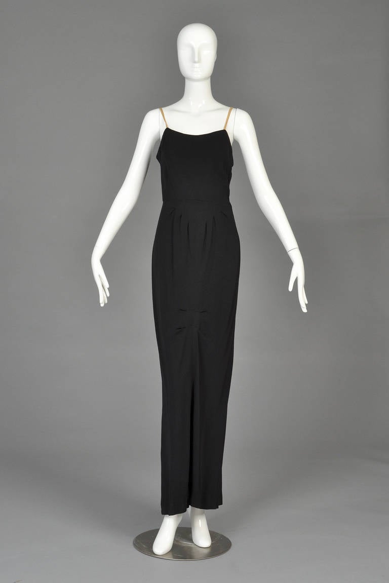 Hattie Carnegie 1940s Mesh Evening Gown In Excellent Condition For Sale In Yucca Valley, CA
