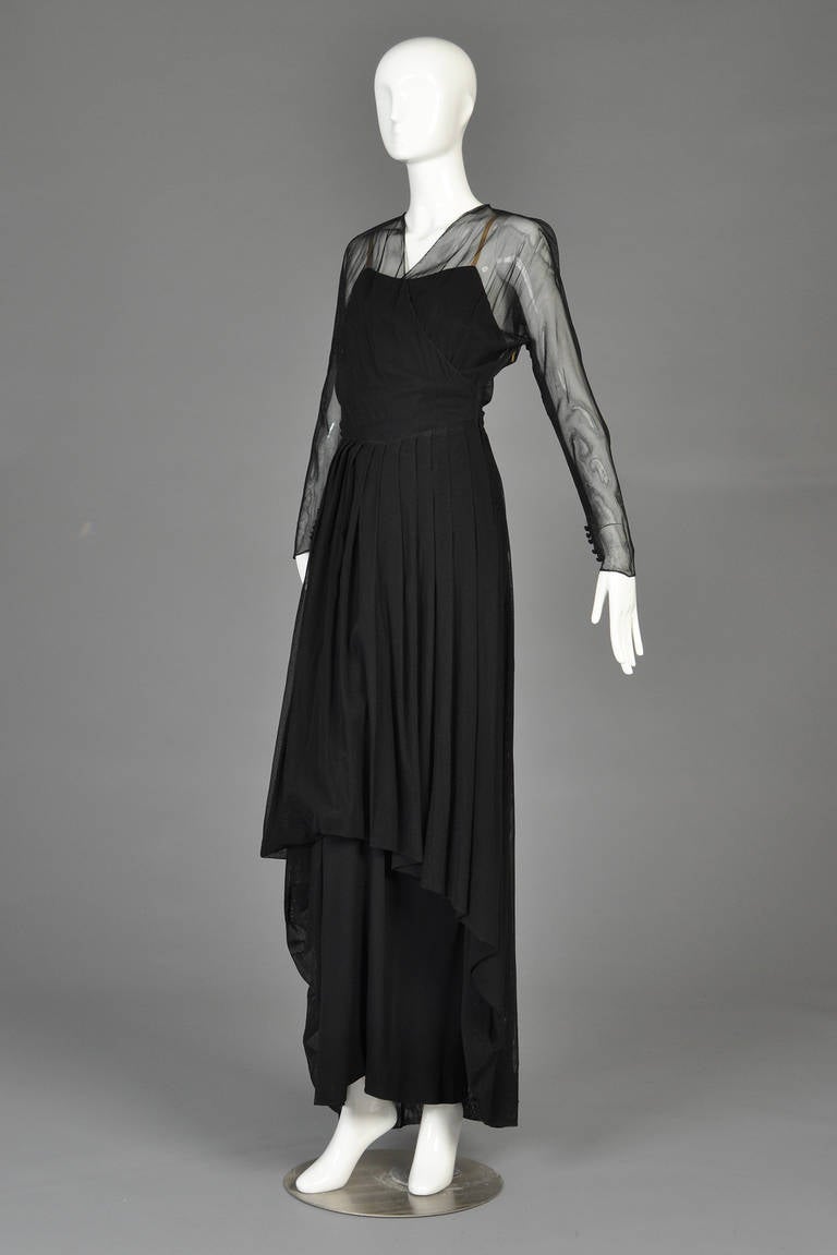 Hattie Carnegie 1940s Mesh Evening Gown For Sale at 1stDibs