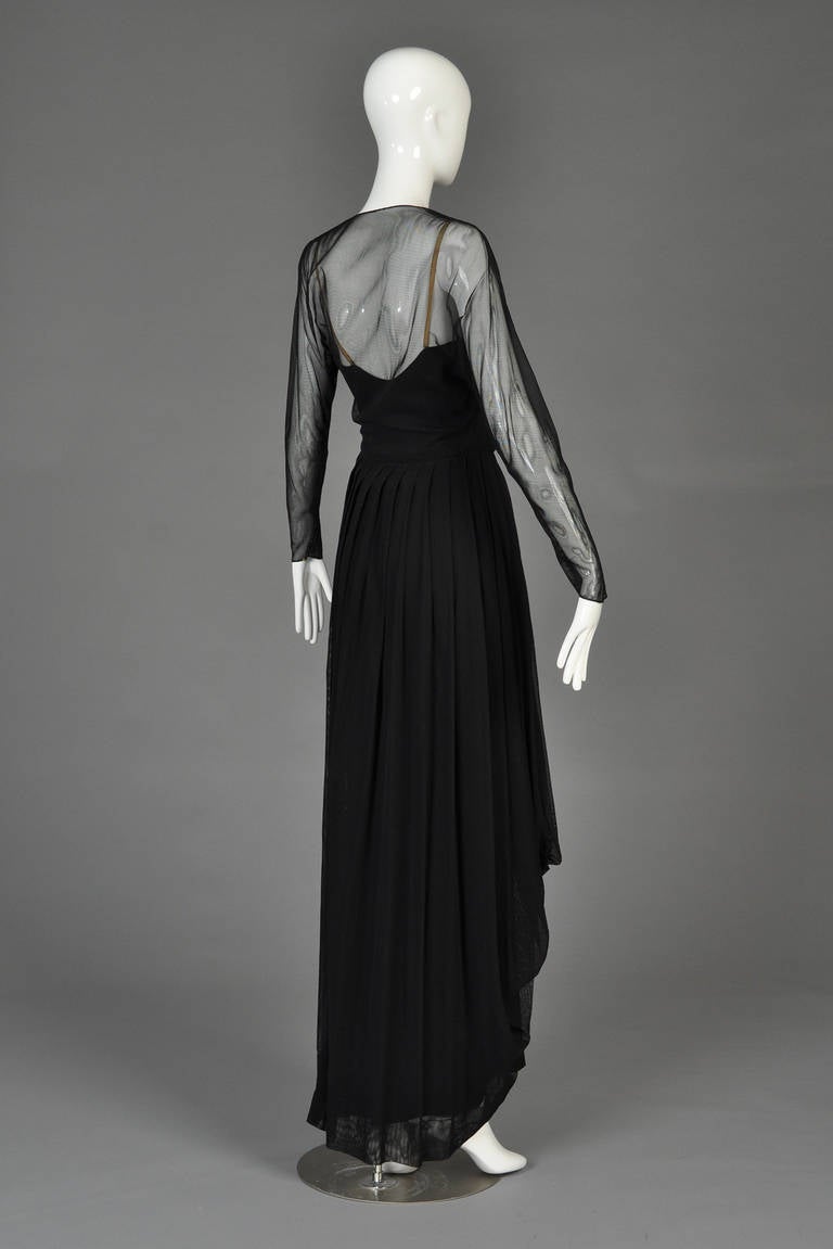Hattie Carnegie 1940s Mesh Evening Gown For Sale 4