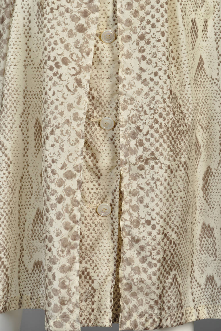 Akris Snakeskin Print Belted Trench Coat For Sale 5