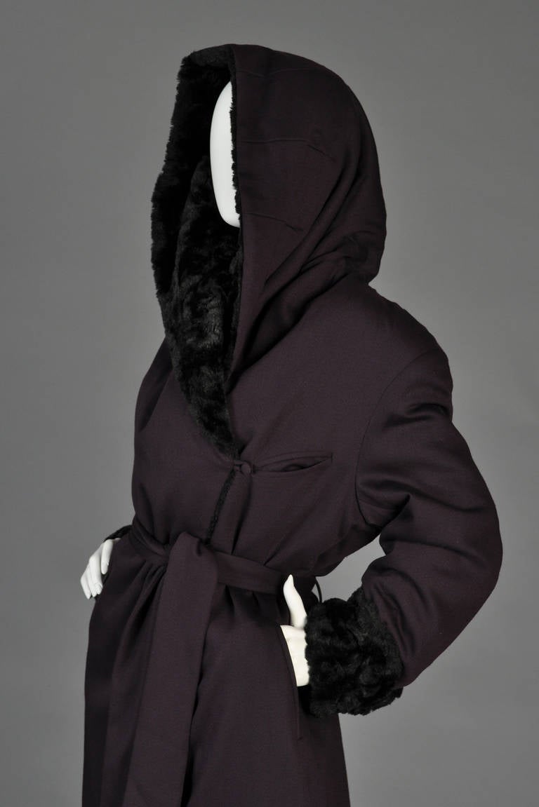 Norma Kamali OMO Hooded Faux Fur Coat 2