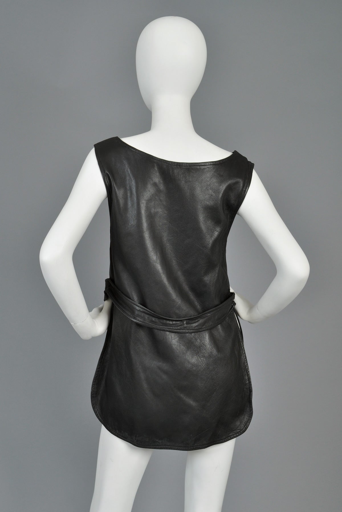 Samuel Robert 1960s Mod Leather Tunic with Downhill Skiier 1