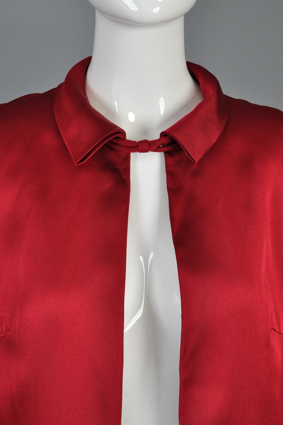 Women's 1960s Crimson Silk Full Length Opera Coat