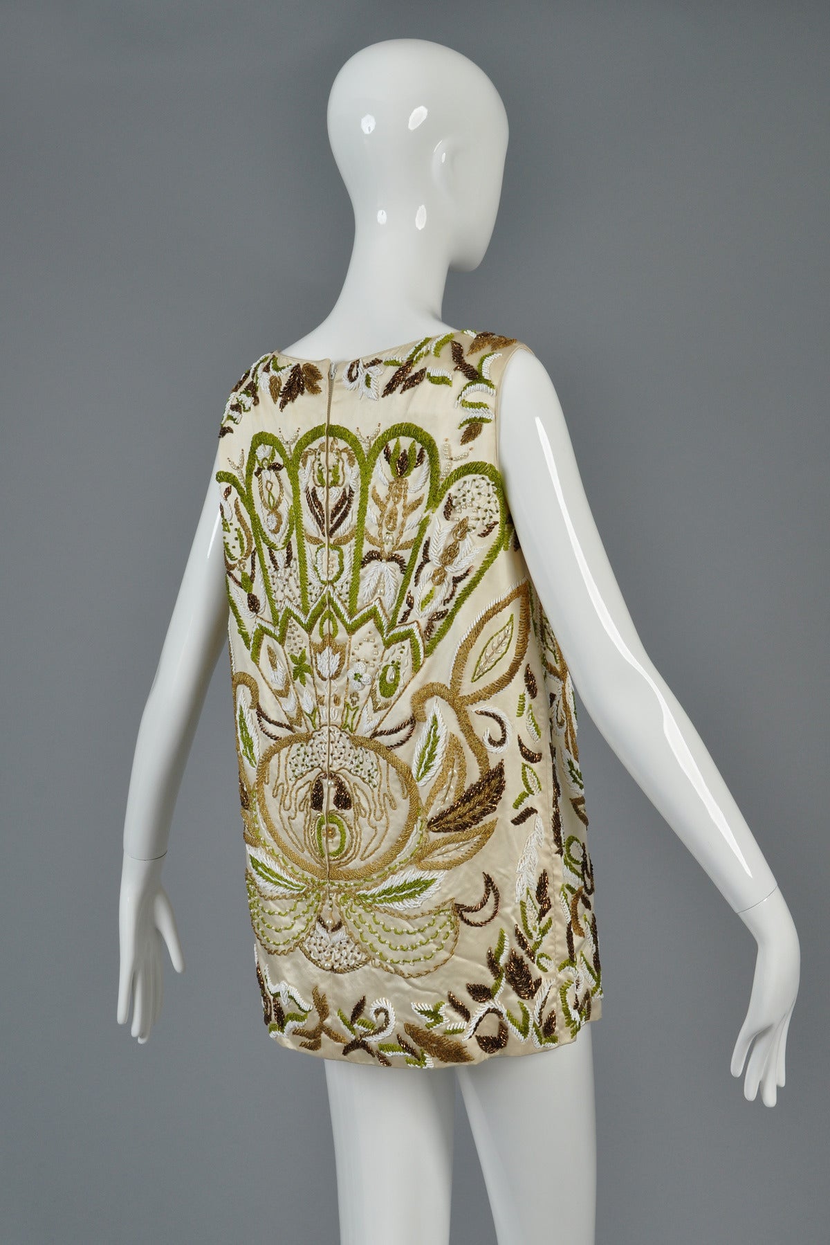 Art Nouveau Inspired 1960s Beaded Tunic Top For Sale 3