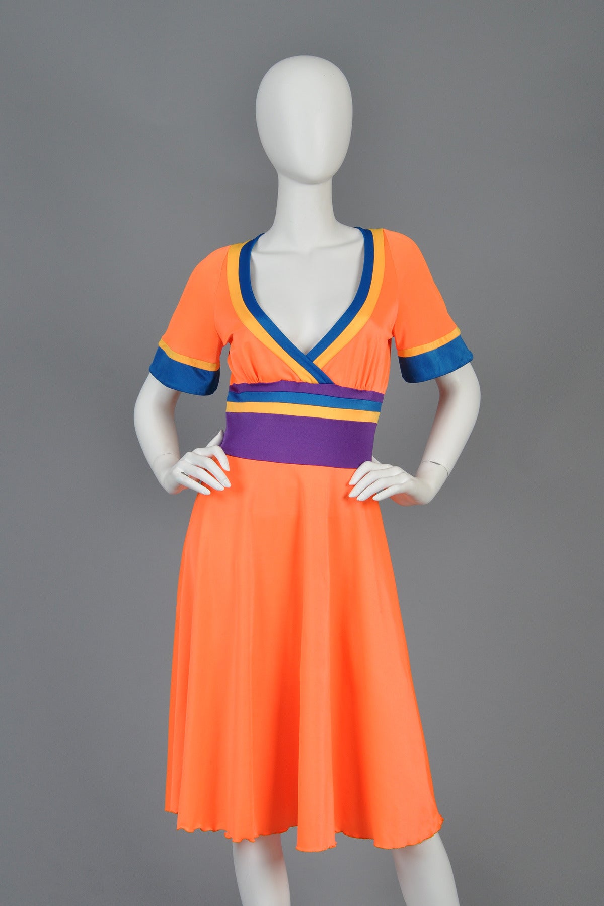 Giorgio di Sant'Angelo Colorblocked 1970s Dress In Excellent Condition In Yucca Valley, CA