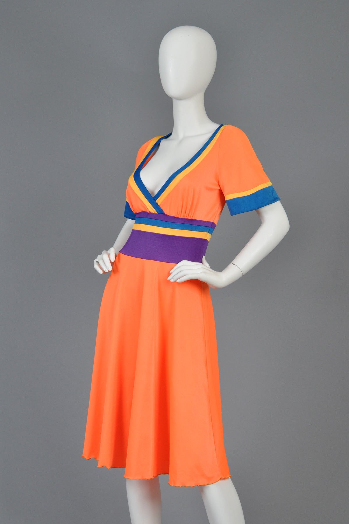 Women's Giorgio di Sant'Angelo Colorblocked 1970s Dress