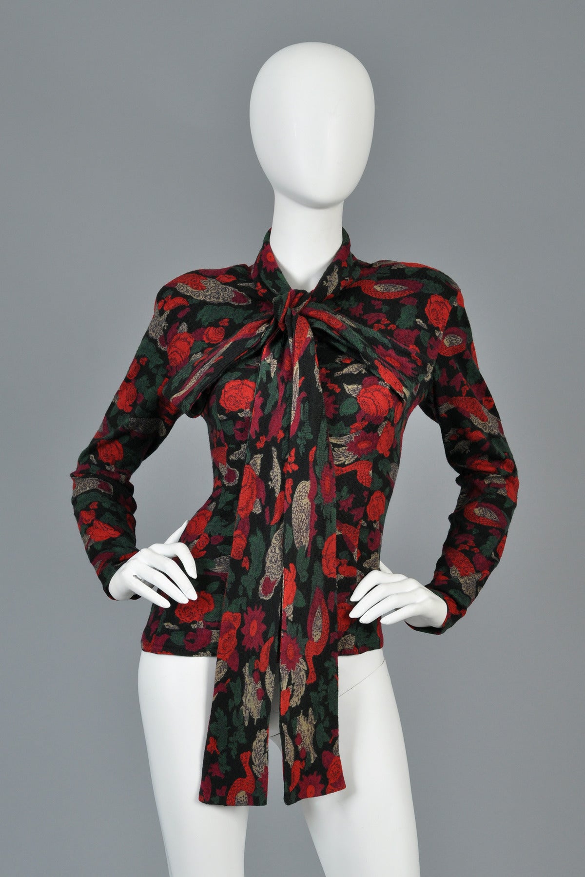 Koos van den Akker Couture Blouse with Ascot In Excellent Condition In Yucca Valley, CA