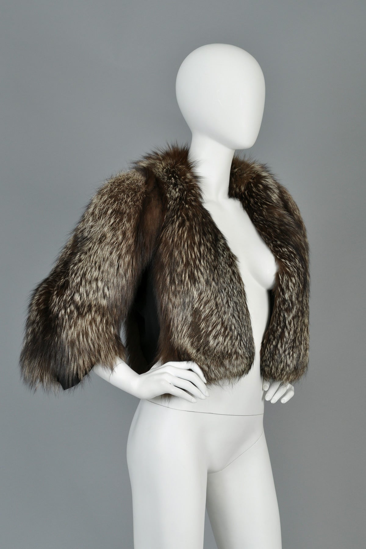 Women's Edward Molyneux 1930s Silver Fox Fur Bolero