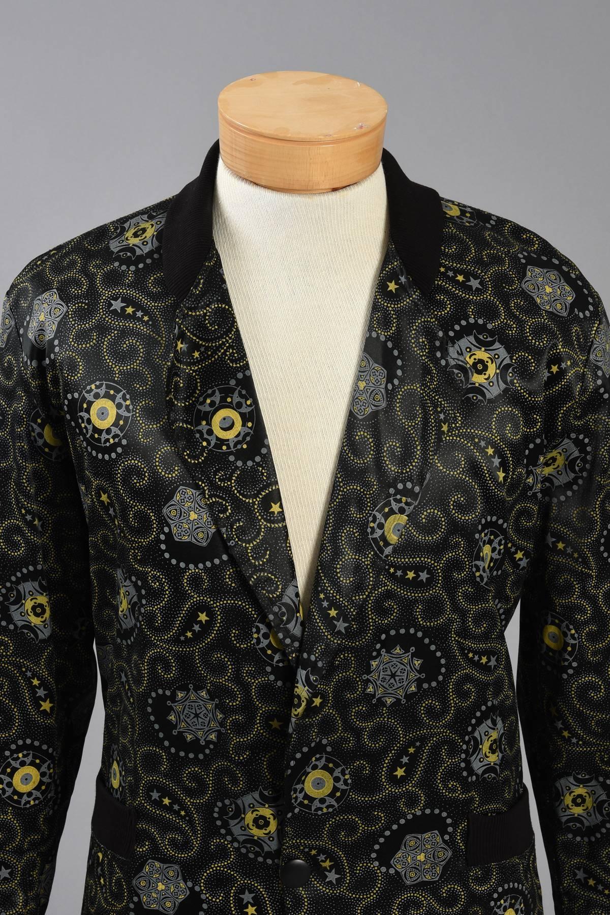 Black Rare 1980s Body Map Mandala Blazer Jacket