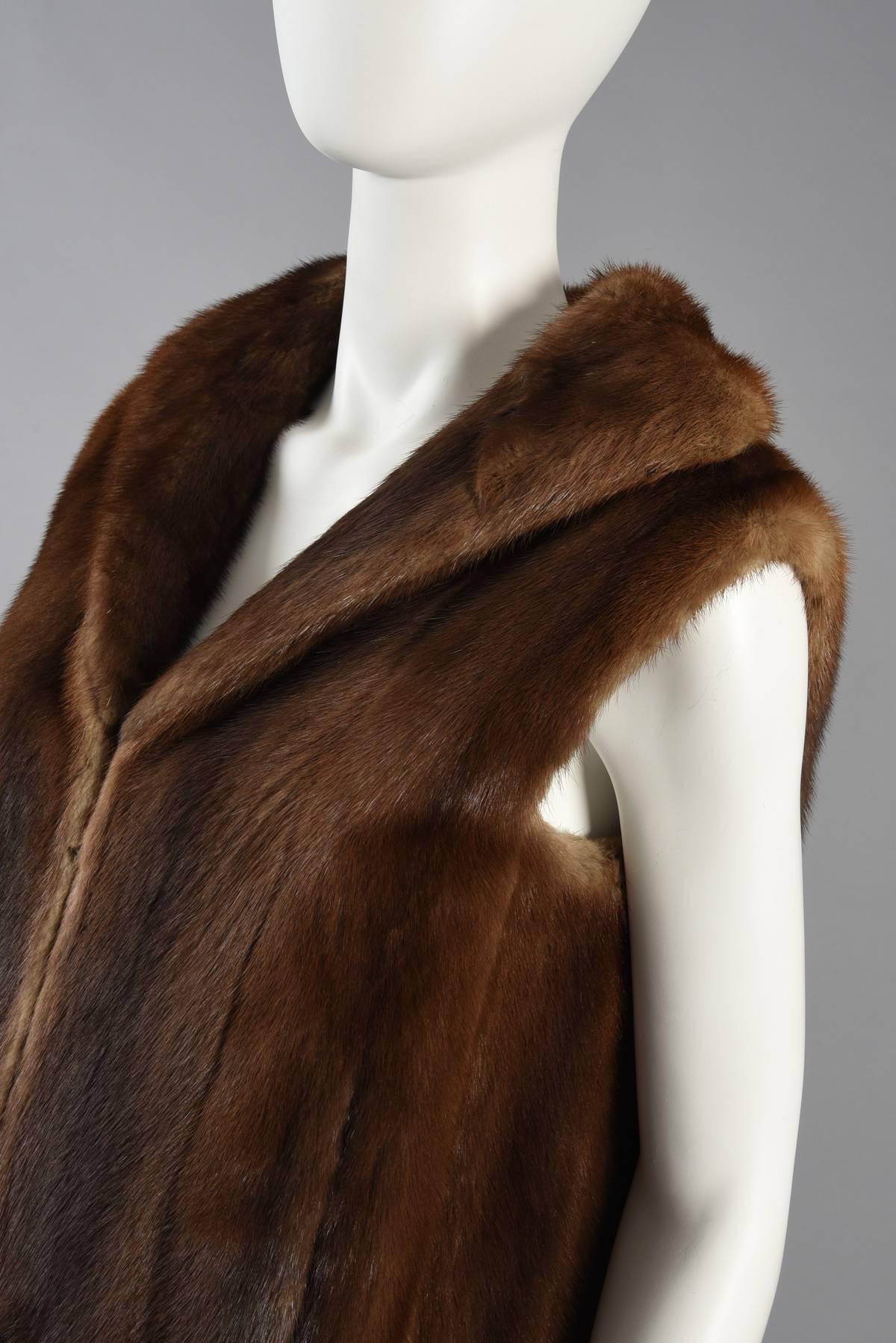 Excellent Neiman Marcus Cropped Mink Fur Gilet / Vest 2