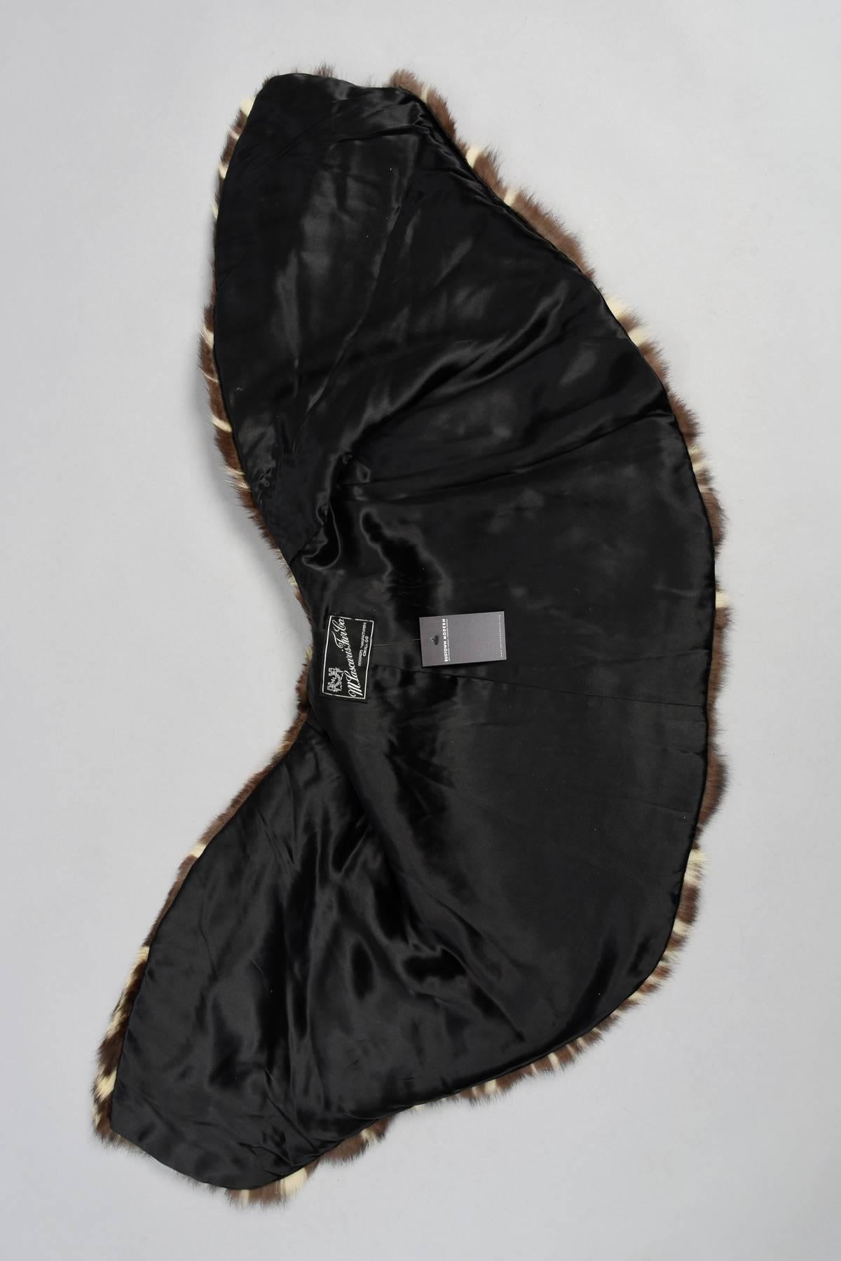 Stellar 1940s Spotted Skunk / Civet Scalloped Fur Cape 3