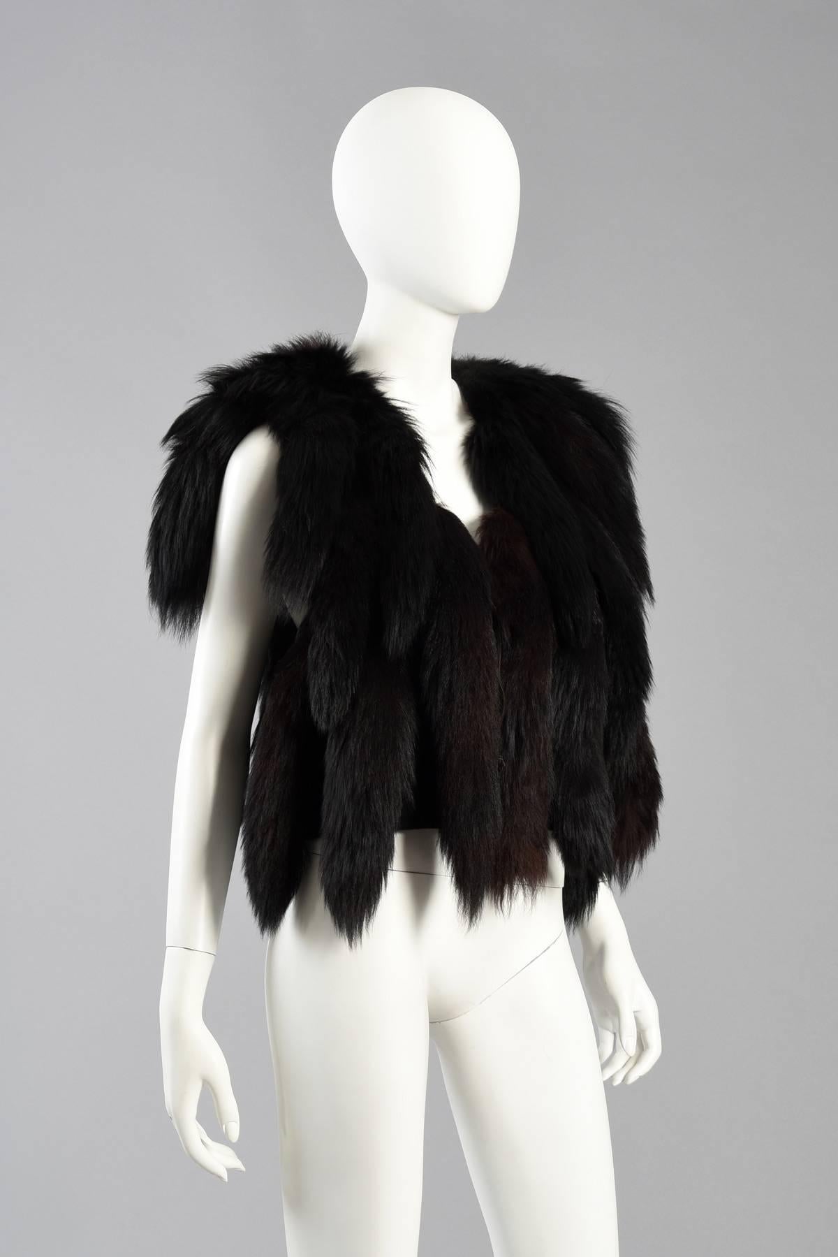 Don Kline Fox Tail Fur Fringed Gilet / Vest For Sale 2