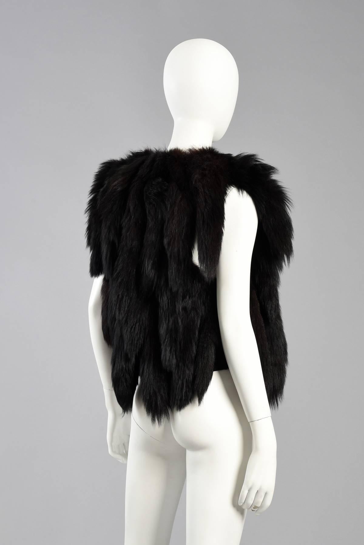 Women's Don Kline Fox Tail Fur Fringed Gilet / Vest For Sale