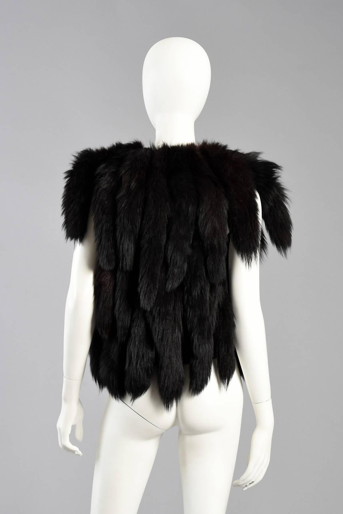 Don Kline Fox Tail Fur Fringed Gilet / Vest For Sale 3