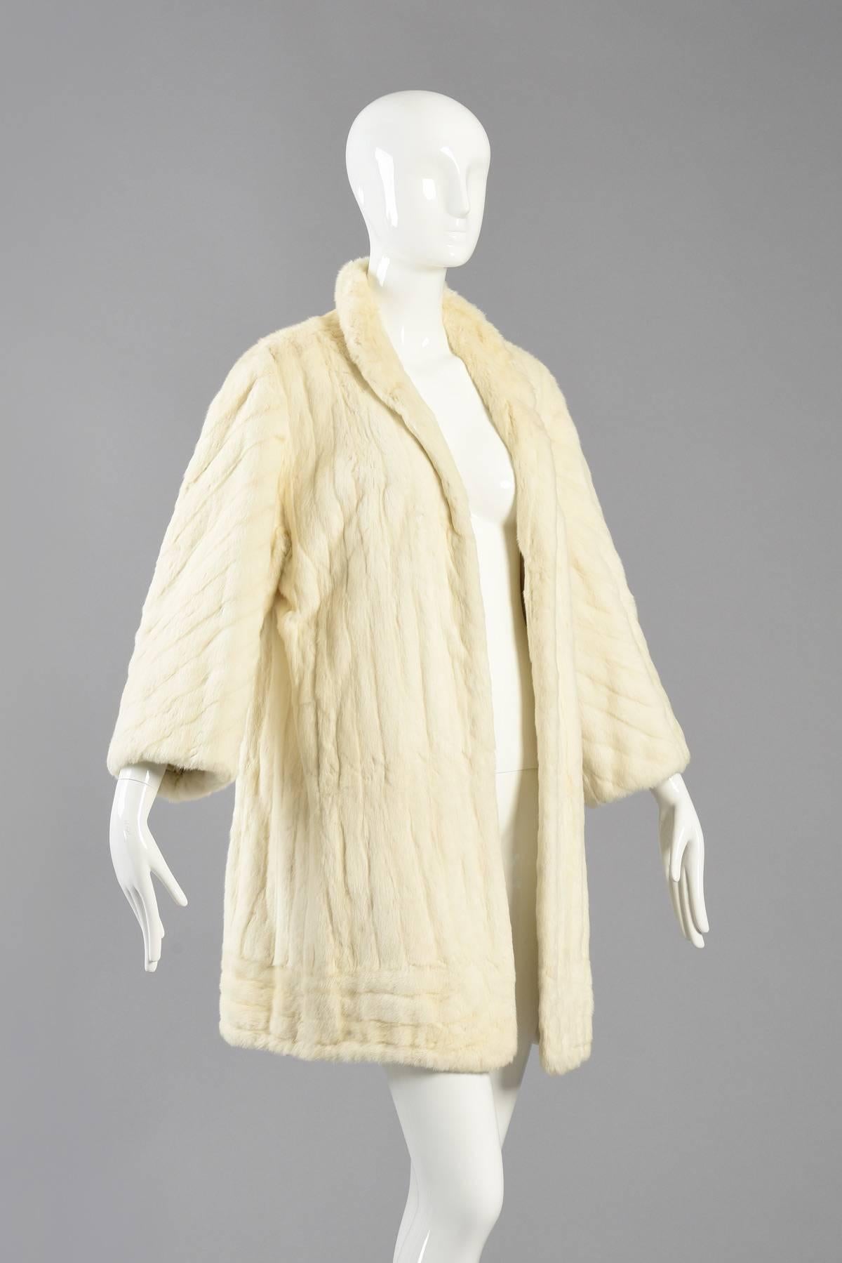 Stunning 1950s Ermine Fur Swing Coat 1