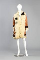 Incredible 1970s Embroidered Shearling + Suede Coat