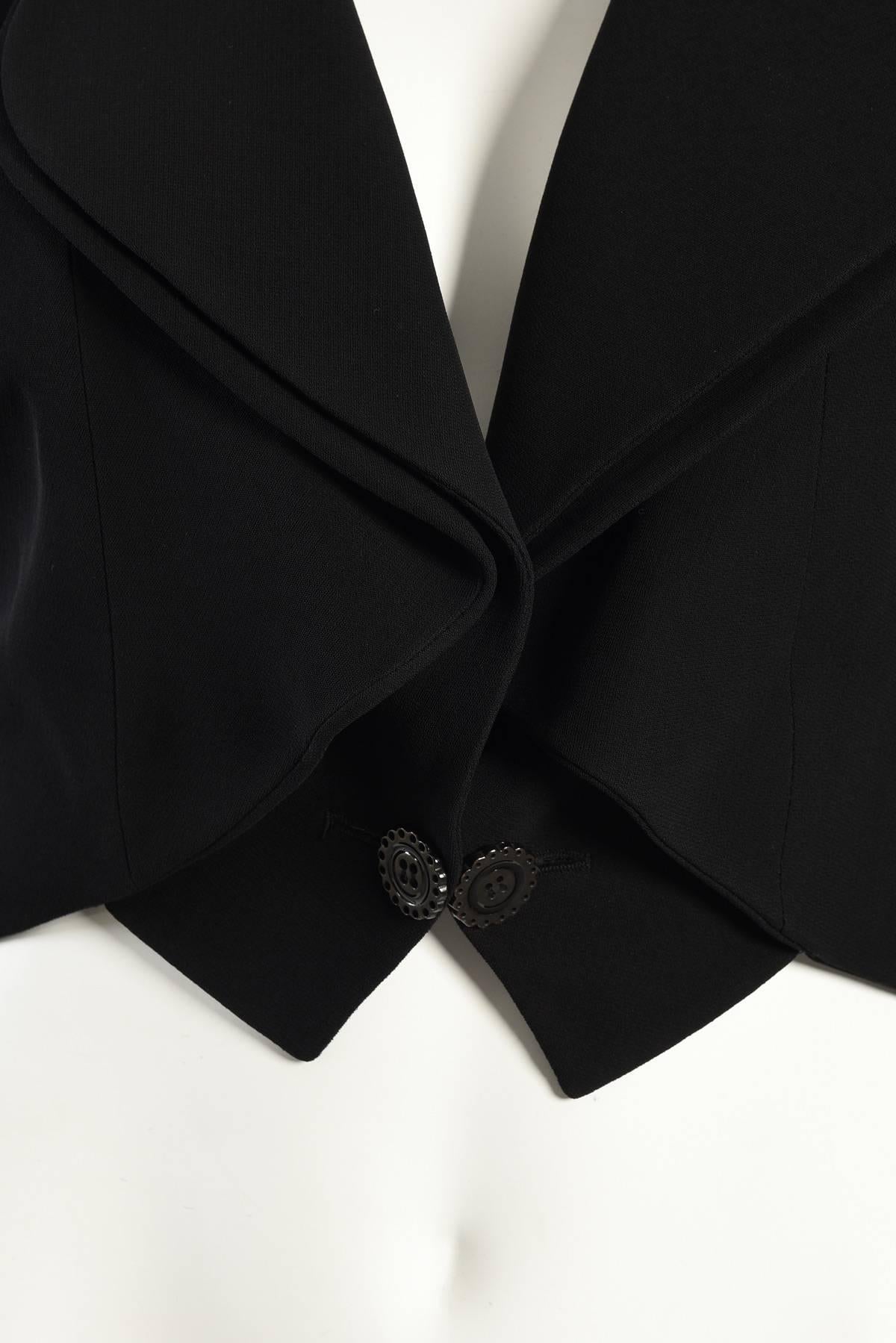 black cropped tuxedo jacket