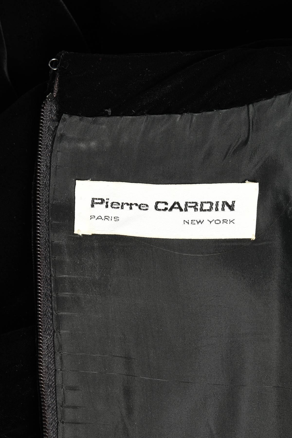 Pierre Cardin Space Age Velvet Apron Paneled Gown For Sale 4