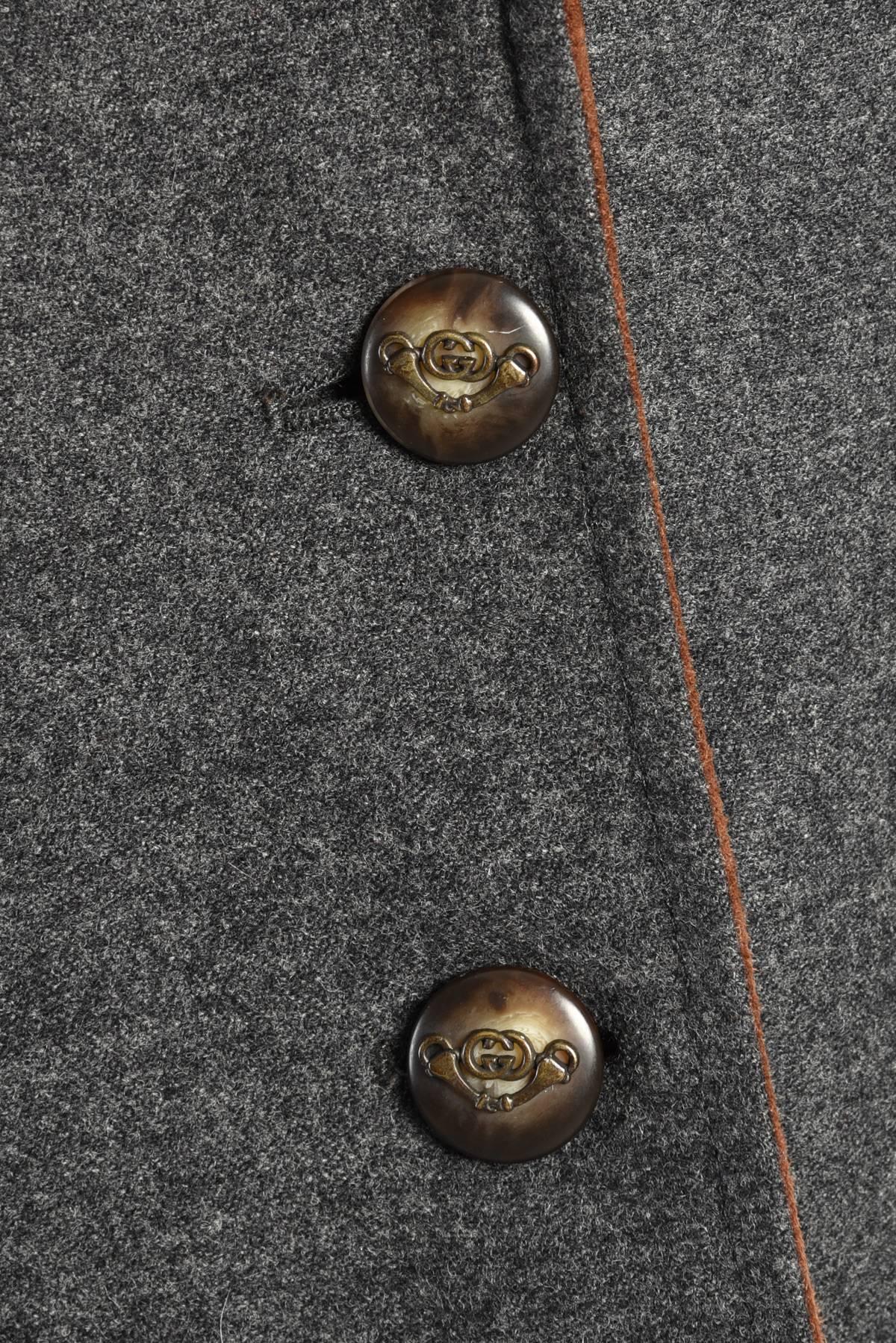 Women's Incredible Gucci Charcoal Wool + Suede Avant Garde Blazer Jacket For Sale
