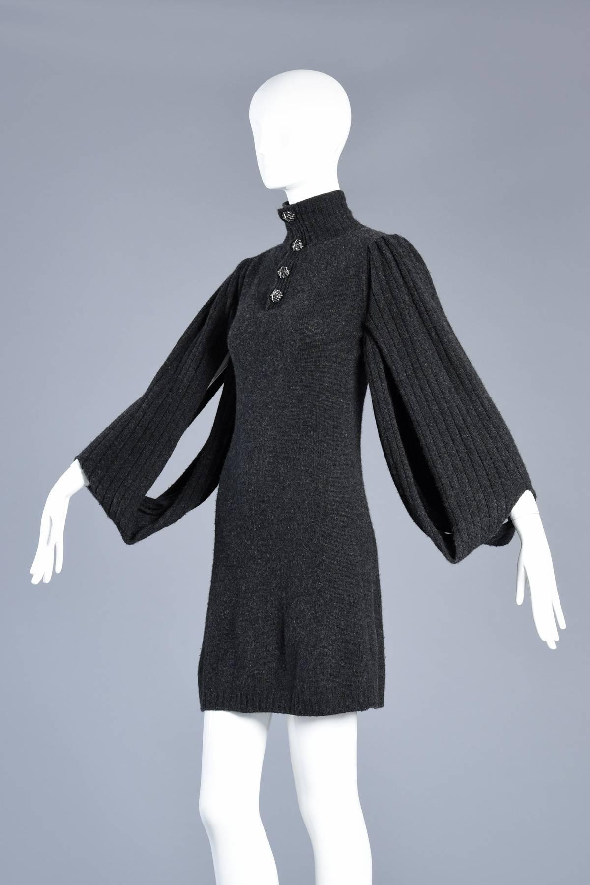 Women's Killer Chanel Cashmere Sweater Dress with Open Sleeves