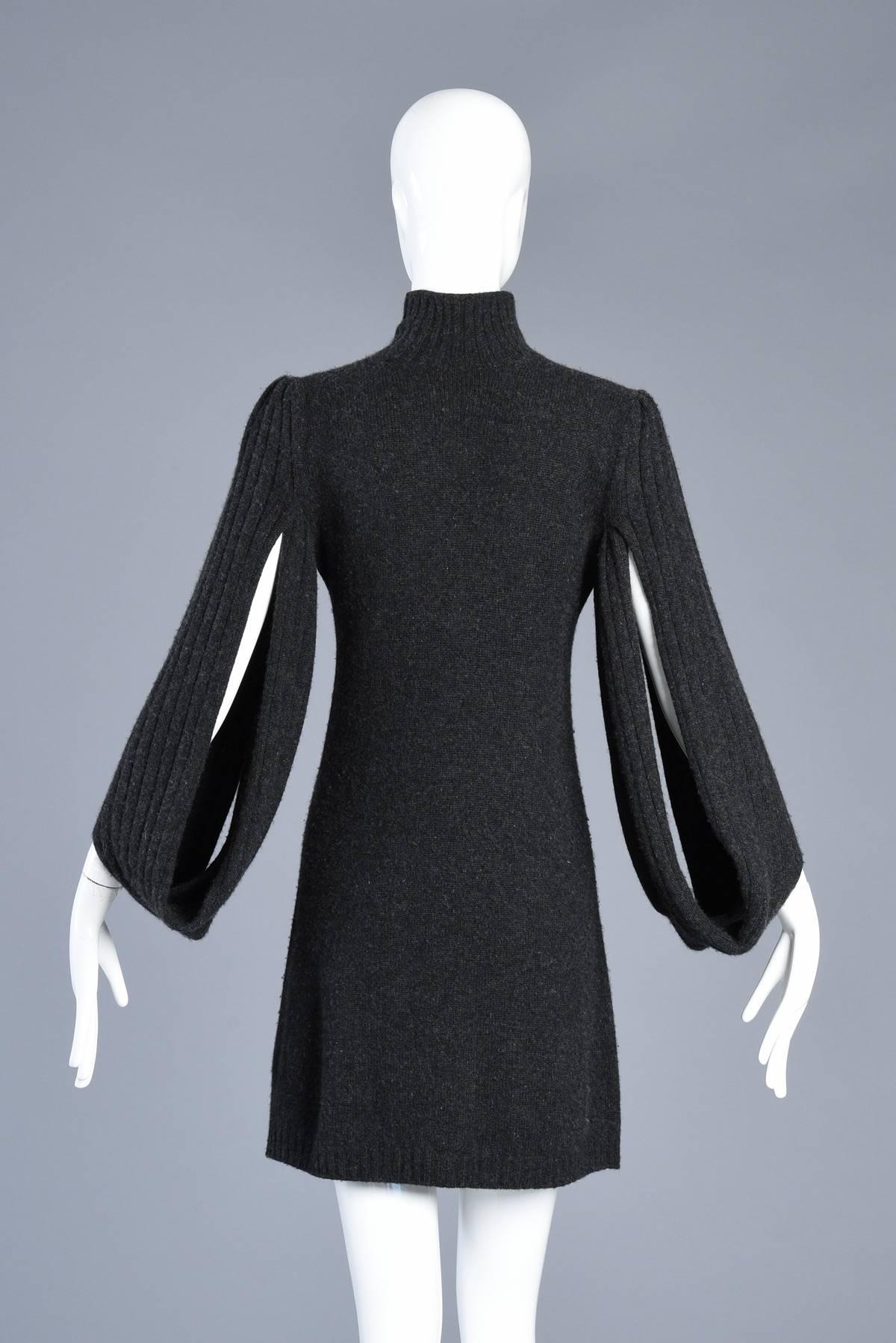 Killer Chanel Cashmere Sweater Dress with Open Sleeves 4