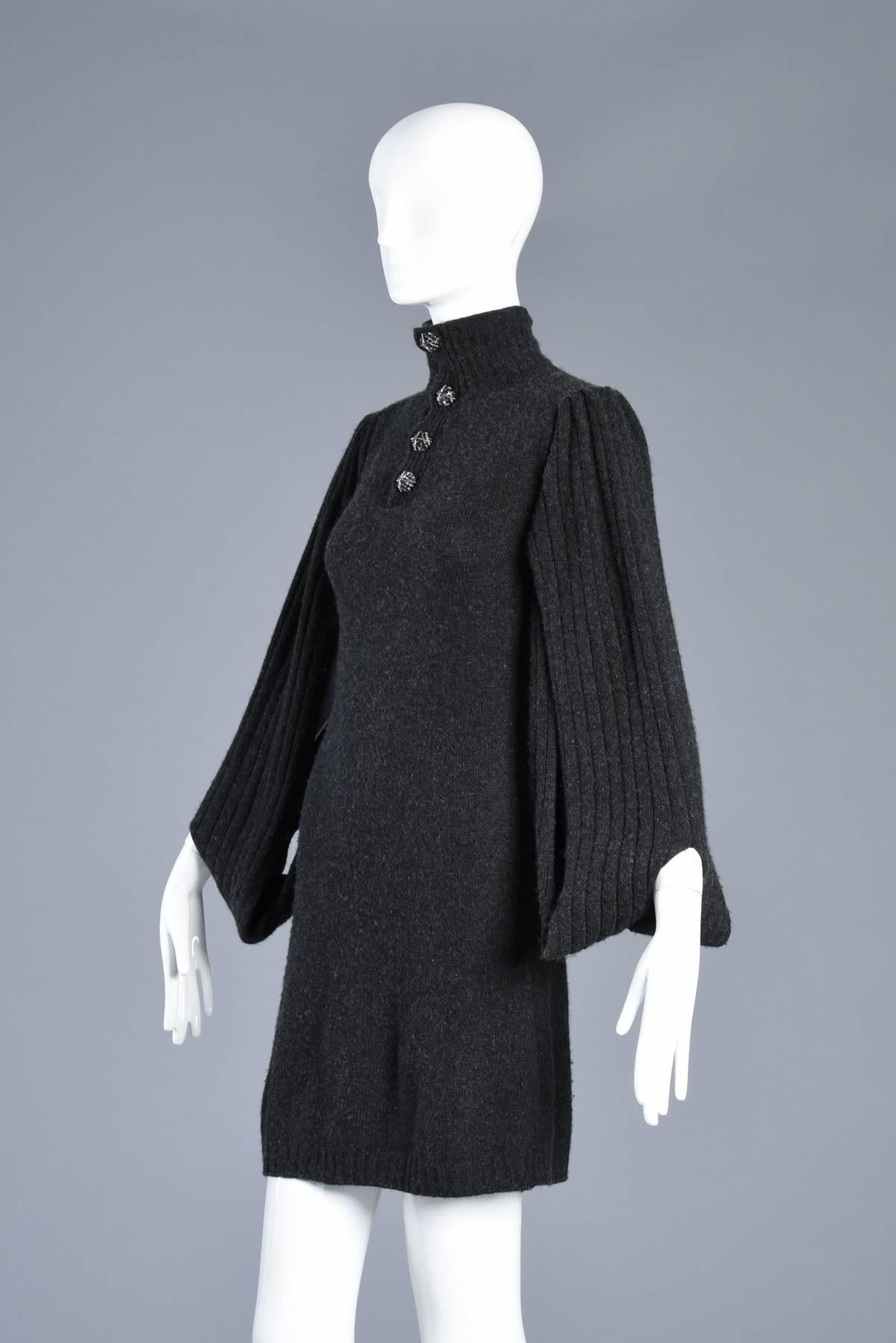Killer Chanel Cashmere Sweater Dress with Open Sleeves 1