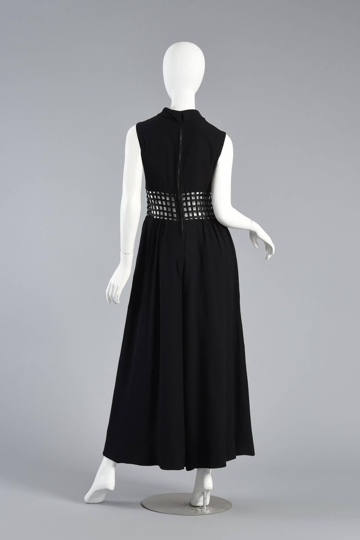 1960s Cutout Cage-Waist Palazzo Jumpsuit 4