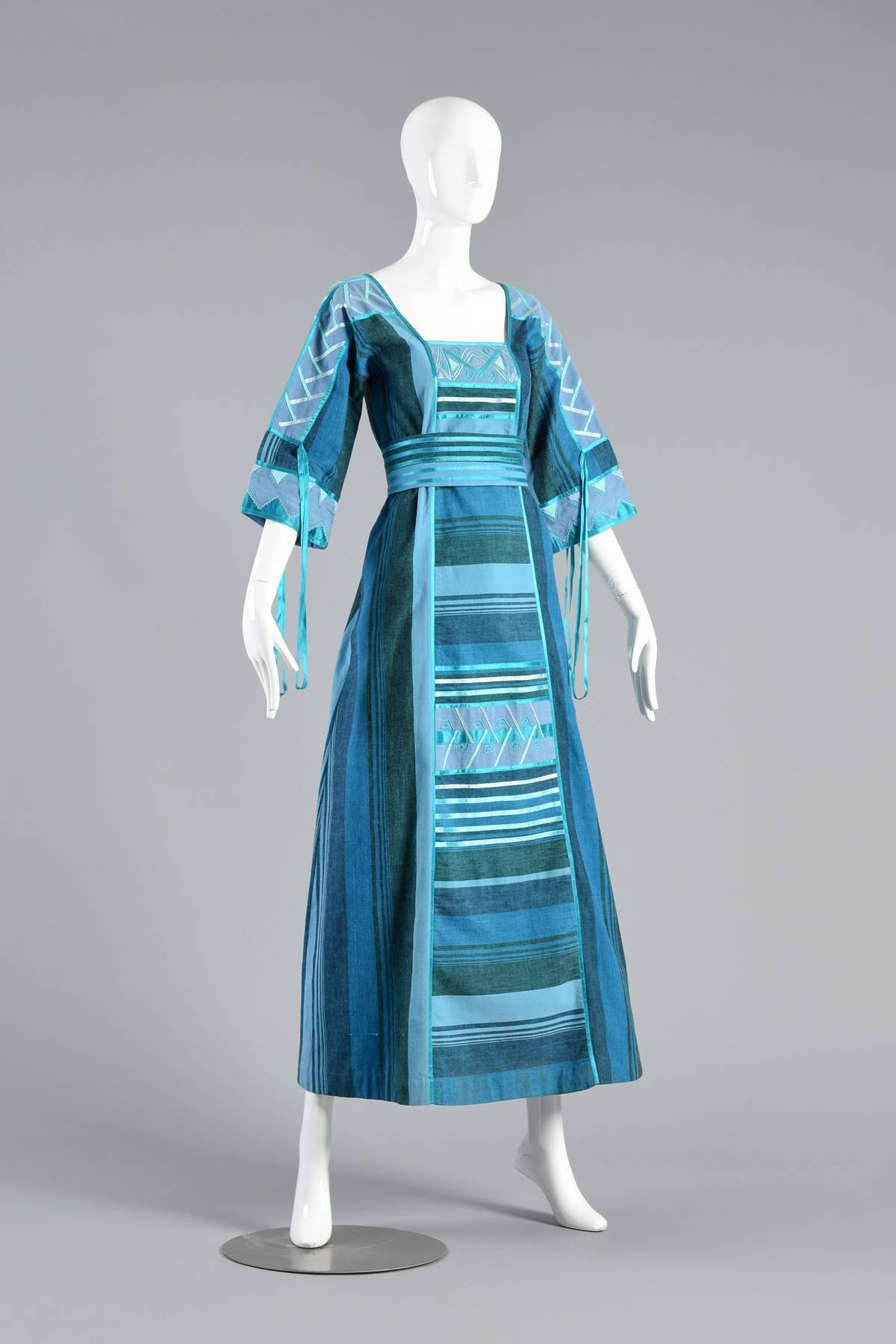 Josefa 1970s Embroidered Bohemian Maxi Dress For Sale 3