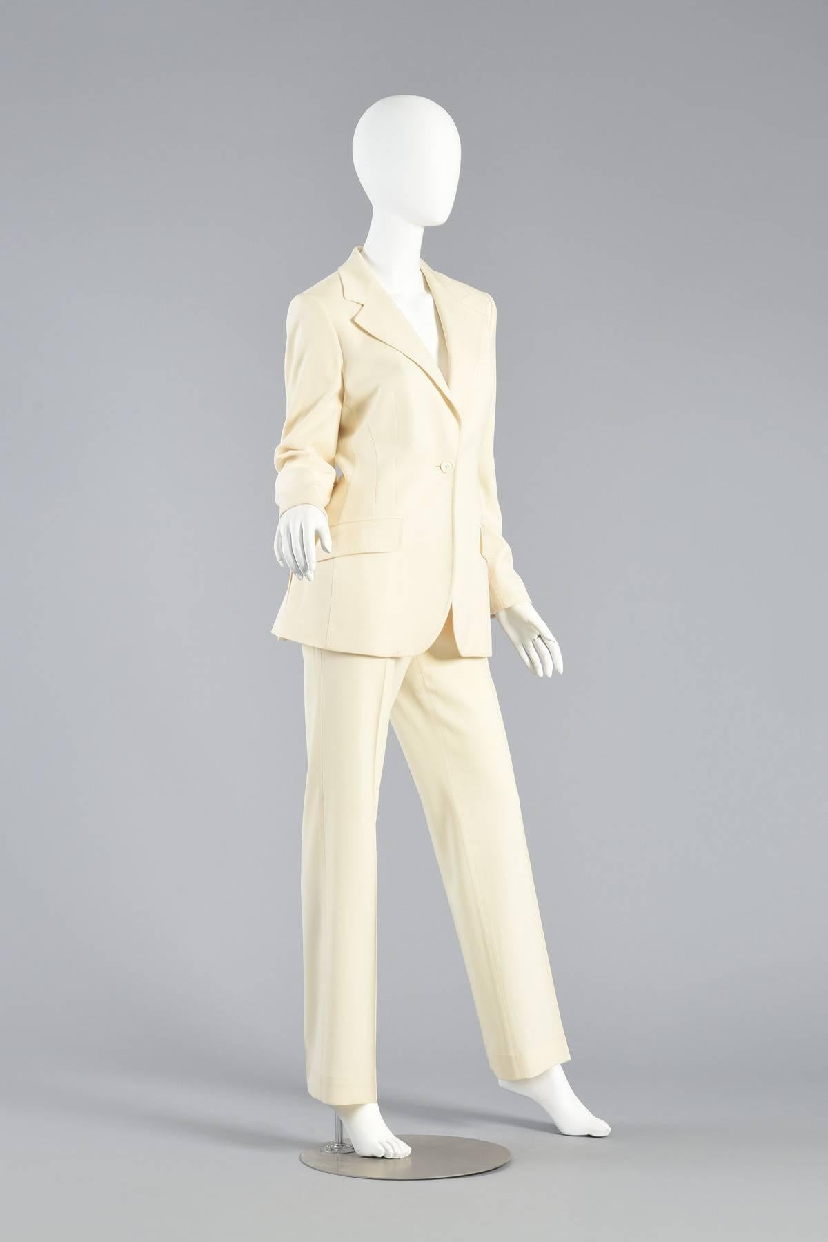 Dolce & Gabbana Ivory Tuxedo Suit For Sale 1