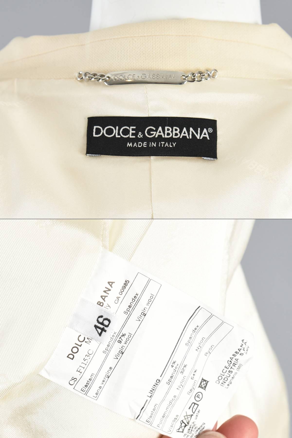 Dolce & Gabbana Ivory Tuxedo Suit For Sale 4