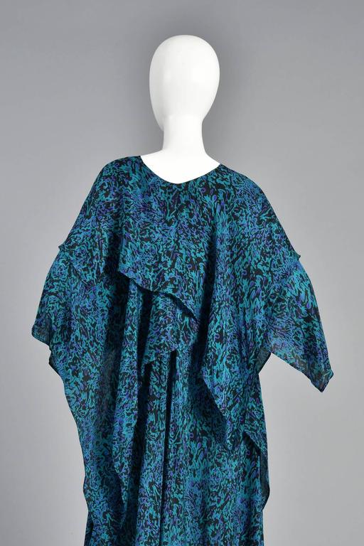 Asymmetric Draped Avant Garde Silk Maxi Dress at 1stDibs