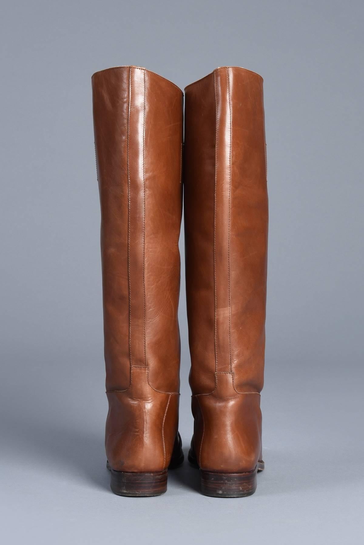 Incredible Ralph Lauren Leather Equestrian Boots In Excellent Condition In Yucca Valley, CA
