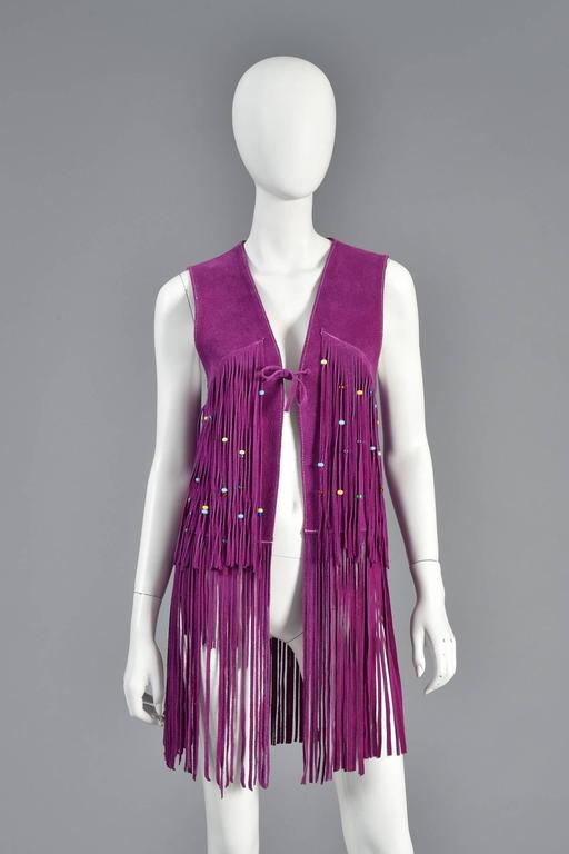 Purple fringe vest sales