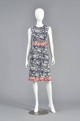 1960s Animal Print Ethnic Batik Day Dress