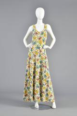 Betsey Johnson Backless Pointilist Floral Maxi Dress