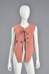 1960s Samuel Robert Corseted Rose Colored Suede Vest Top
