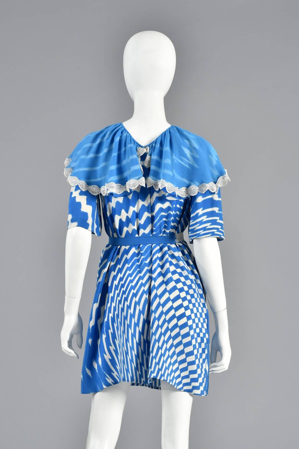 Thea Porter Couture Op Art Mini Dress For Sale 4