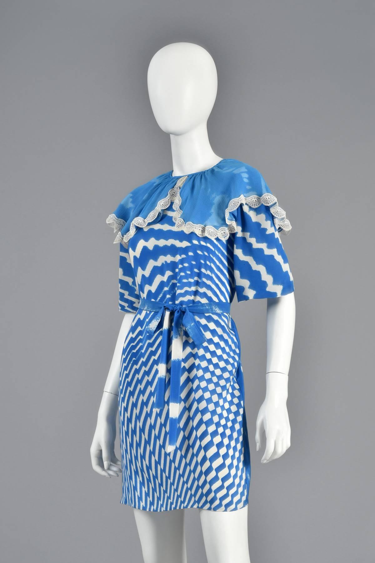 Thea Porter Couture Op Art Mini Dress For Sale 2