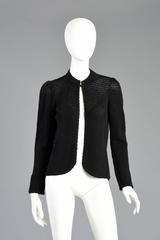 Oscar de la Renta Puff Shoulder Knit Cardi Sweater