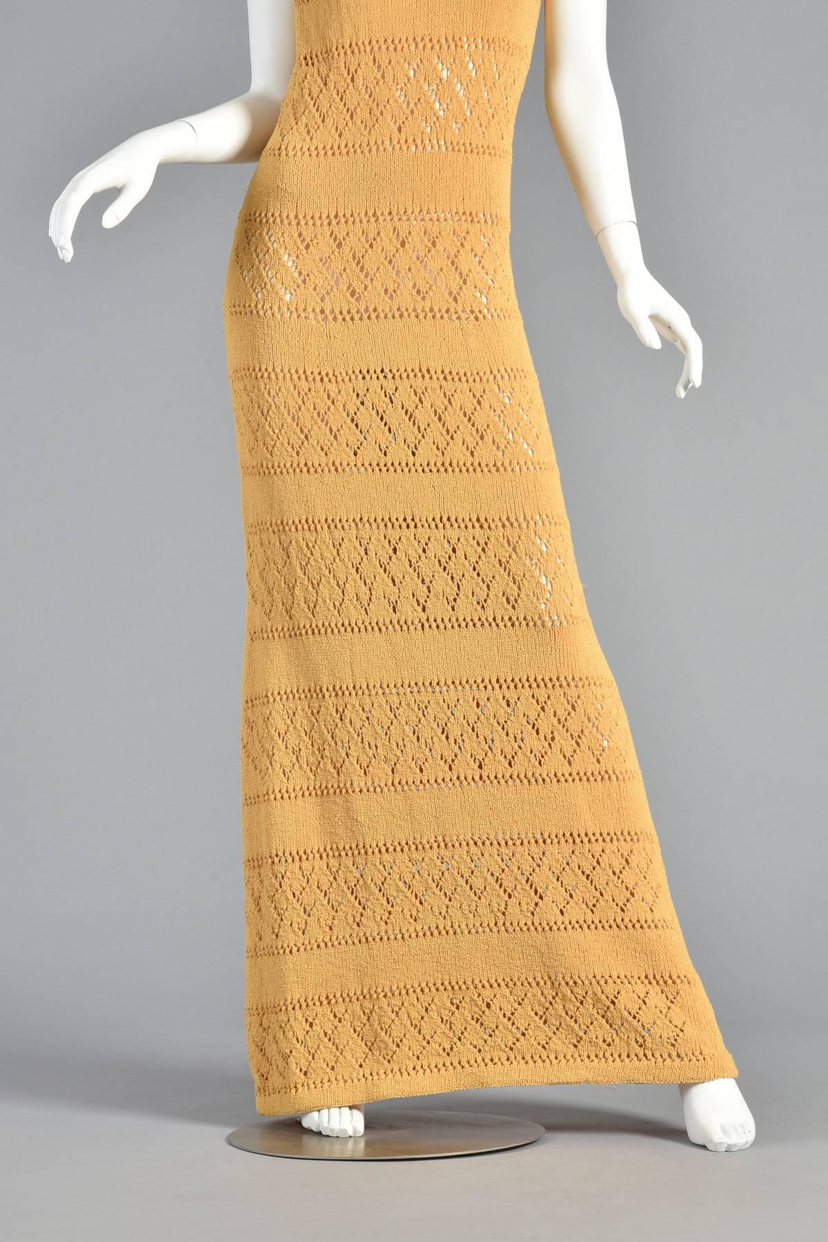 Men's 1960s Goldenrod Knit Maxi Dress For Sale