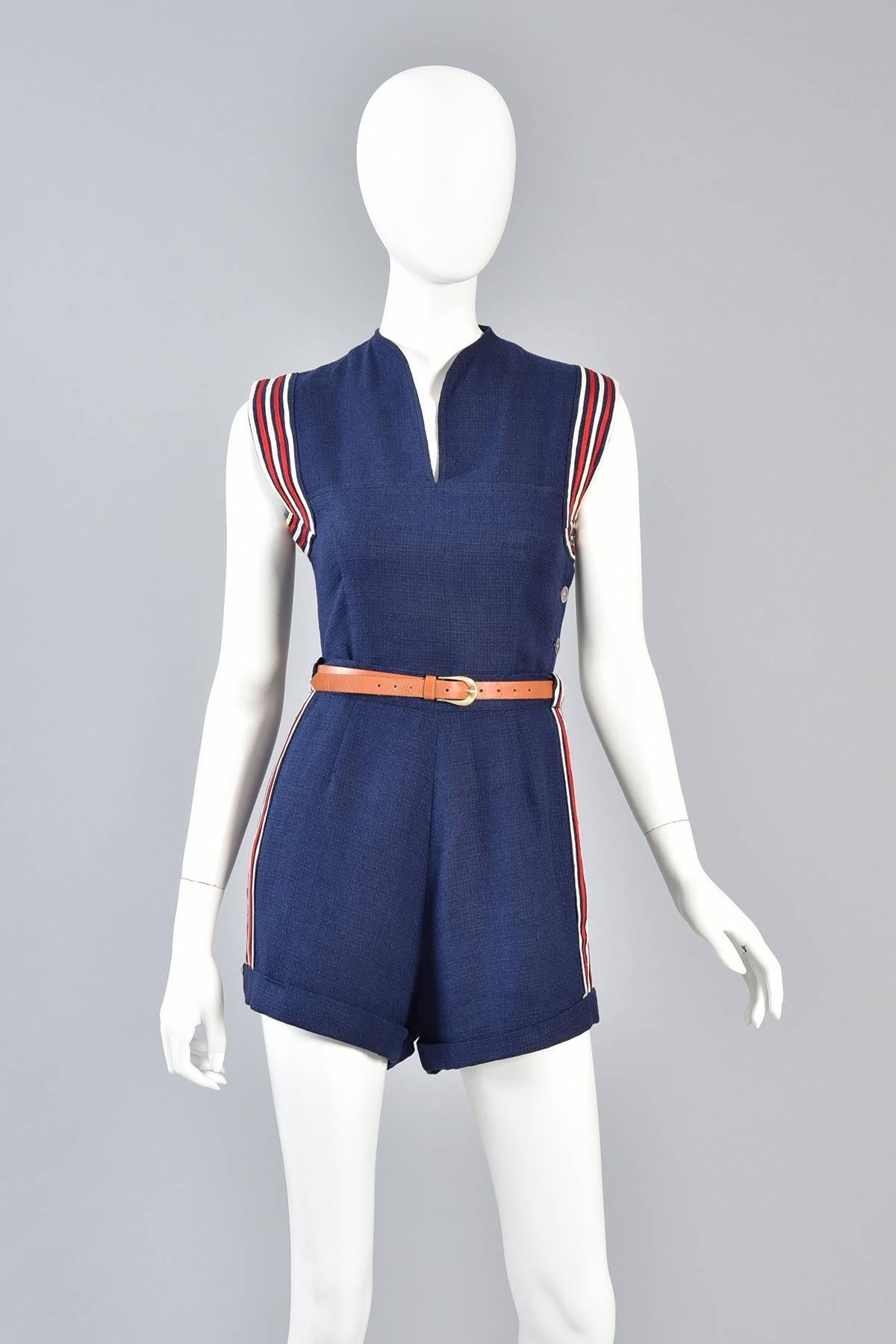 red white and blue playsuit