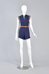 1940s Red White & Blue Button Up Sailor Playsuit