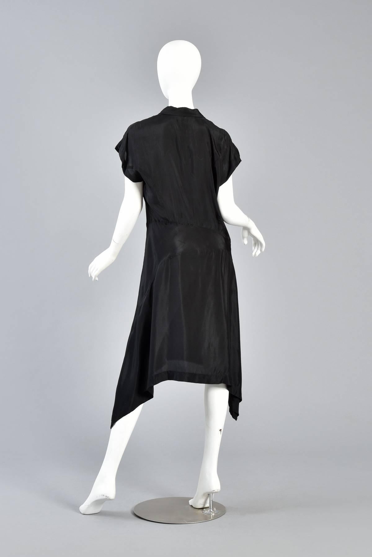 Comme des Garcons Asymmetrical Minimal Black Dress For Sale 4